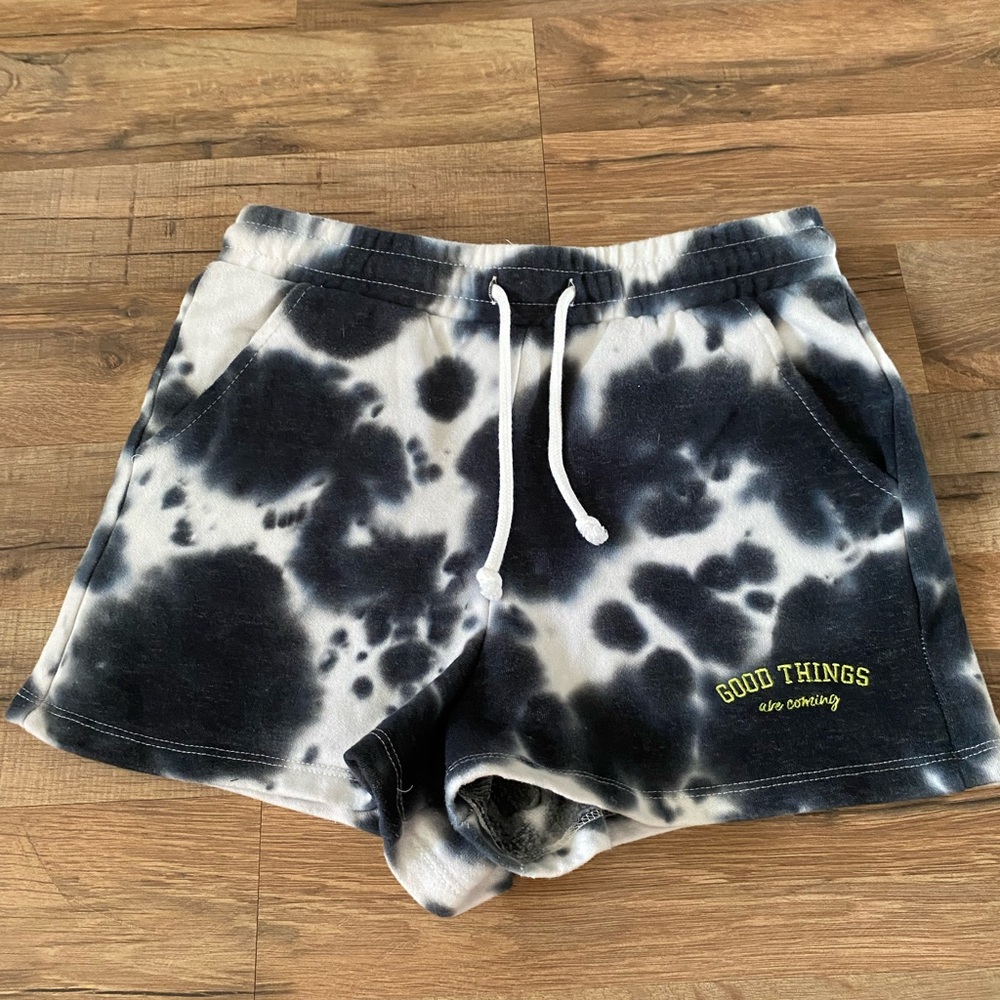 Women's Black Tie-Dye Shorts